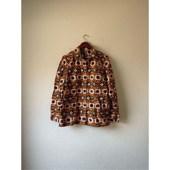 Duluth Trading‎ Post Womens Southwest Aztec Cotton Button Down Shirt xl - Picture 1 of 8